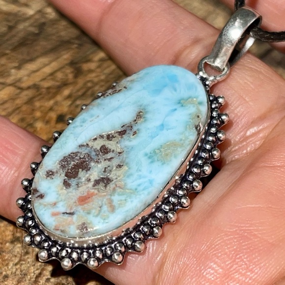 Caribbean Larimar Pendant 2” - Picture 3 of 11